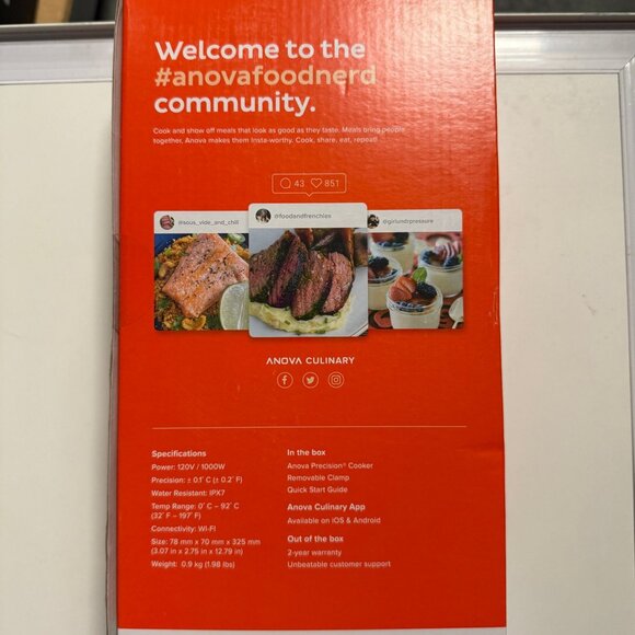 ANOVA Precision Cooker (WiFi) Black and Silver Sous Vide with App - Picture 7 of 9